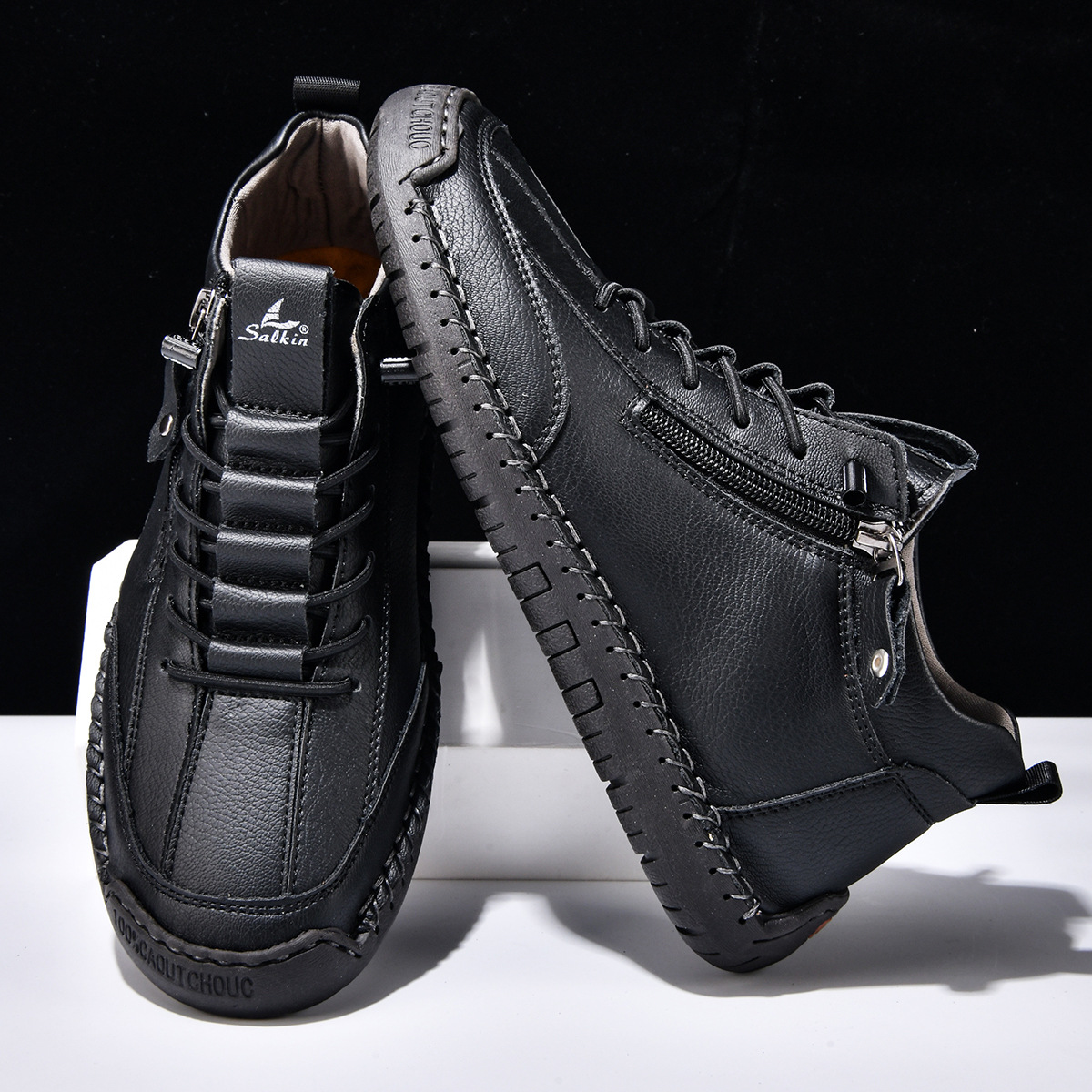 LAURENT MONACO | CHAUSSURES EN NABUK AVEC ZIP POUR HOMME