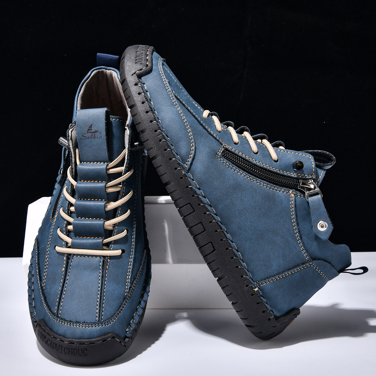 LAURENT MONACO | CHAUSSURES EN NABUK AVEC ZIP POUR HOMME