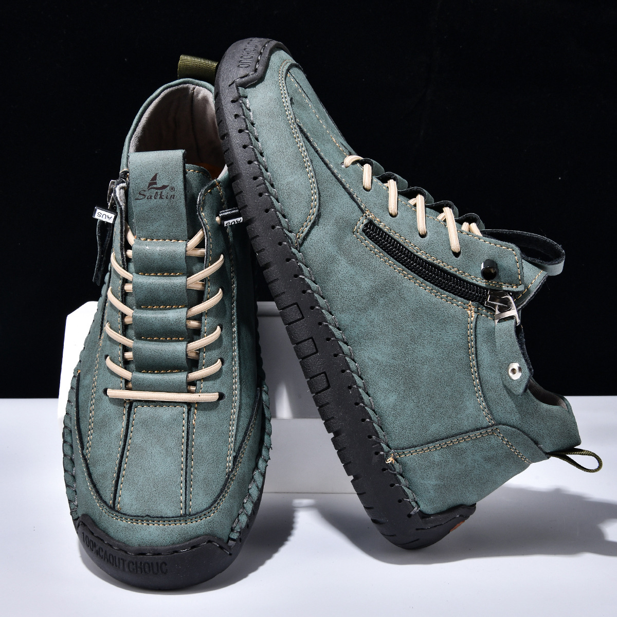 LAURENT MONACO | CHAUSSURES EN NABUK AVEC ZIP POUR HOMME