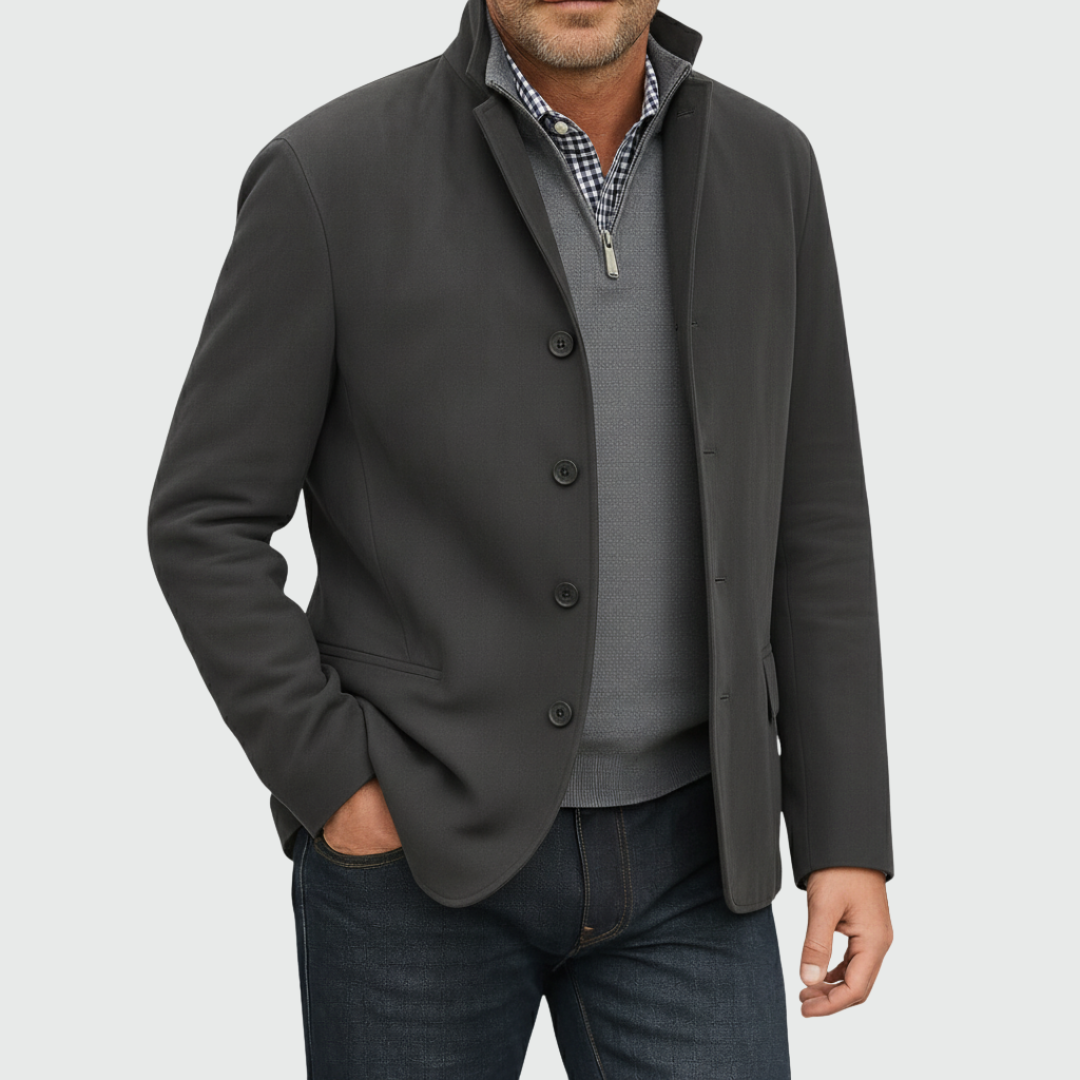 LAURENT MONACO | VESTE EN DAIM À BOUTONS POUR HOMMES