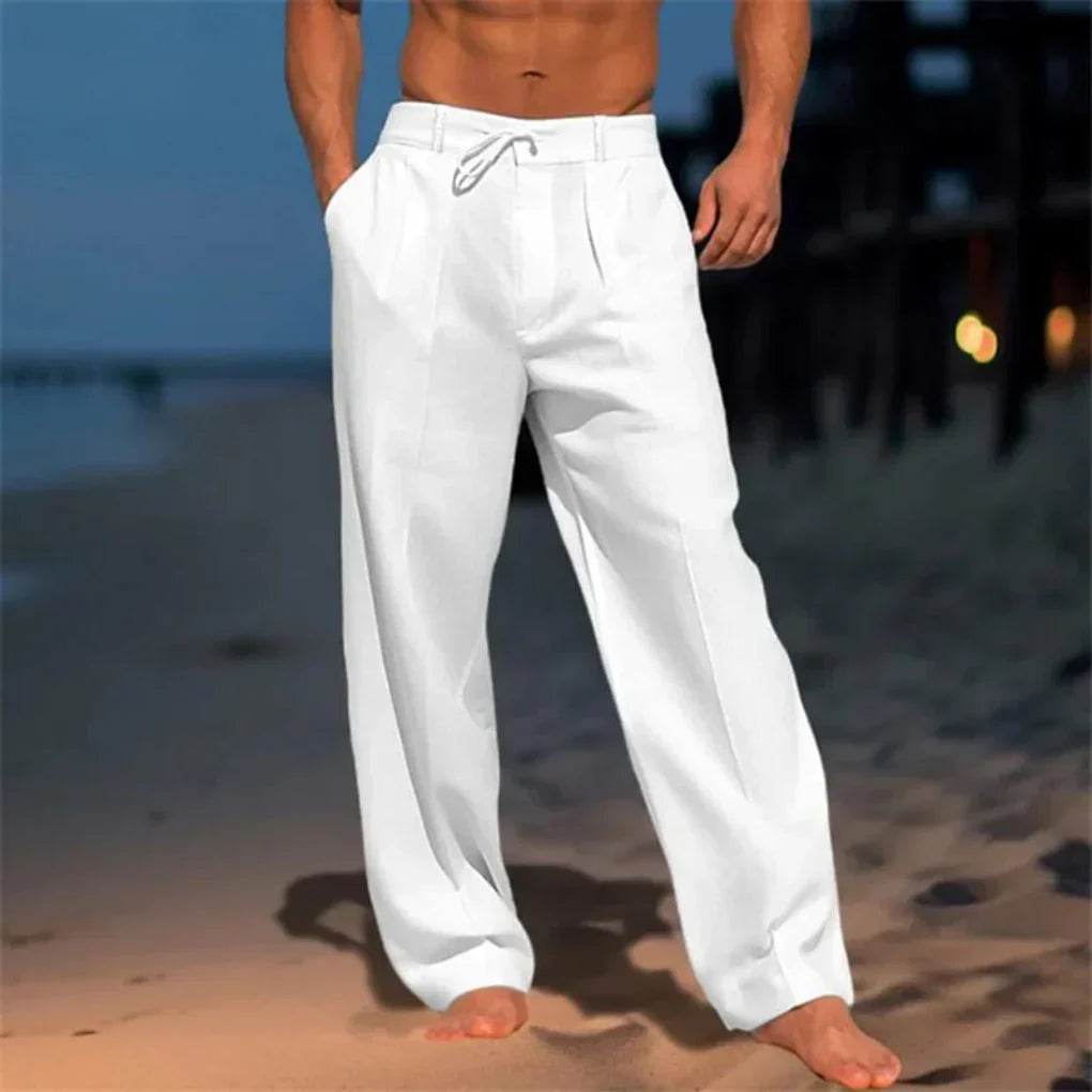 LAURENT MONACO | PANTALONS CLASSIQUES EN LIN POUR HOMMES