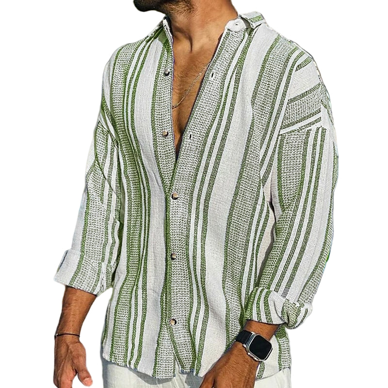 LAURENT MONACO | CHEMISE EN LIN RAYÉE POUR HOMMES