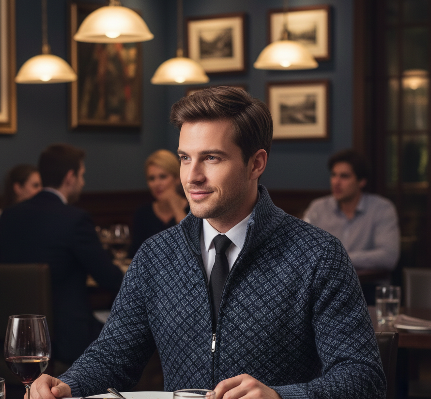 LAURENT MONACO | GILET MAILLE GAUFRÉE POUR HOMME