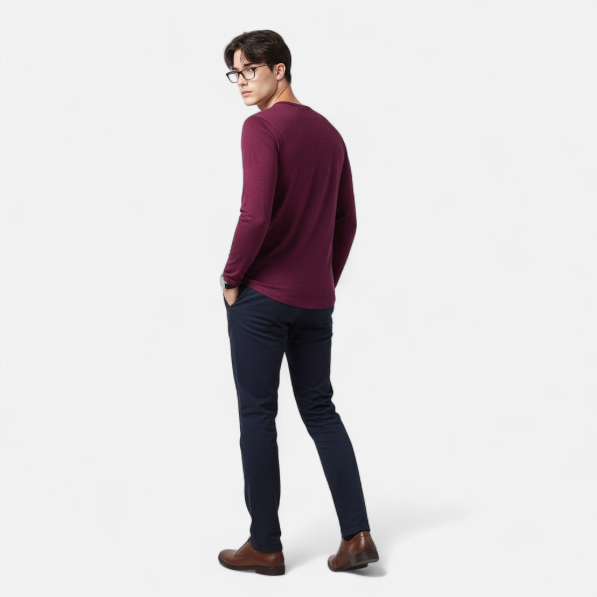 LAURENT MONACO | CHEMISE HENLEY À BOUTONS POUR HOMMES