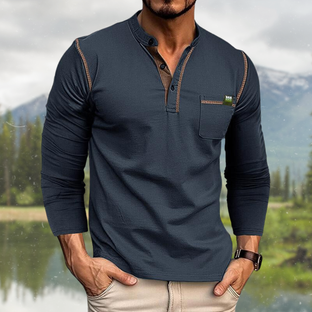 LAURENT MONACO | CHEMISE À MANCHES LONGUES AVEC POCHE POUR HOMMES