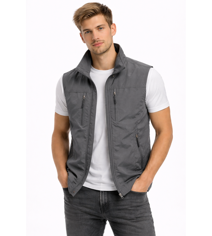 LAURENT MONACO | GILET ZIP EXTERIEUR POUR HOMMES