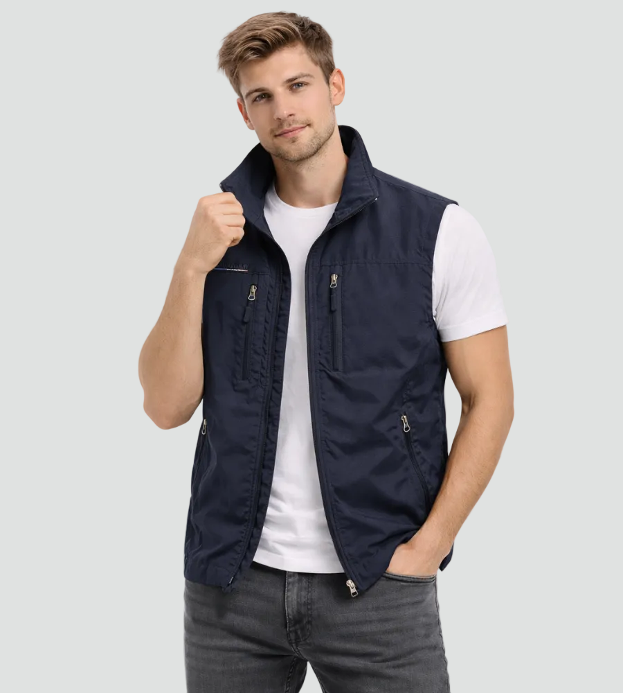LAURENT MONACO | GILET ZIP EXTERIEUR POUR HOMMES