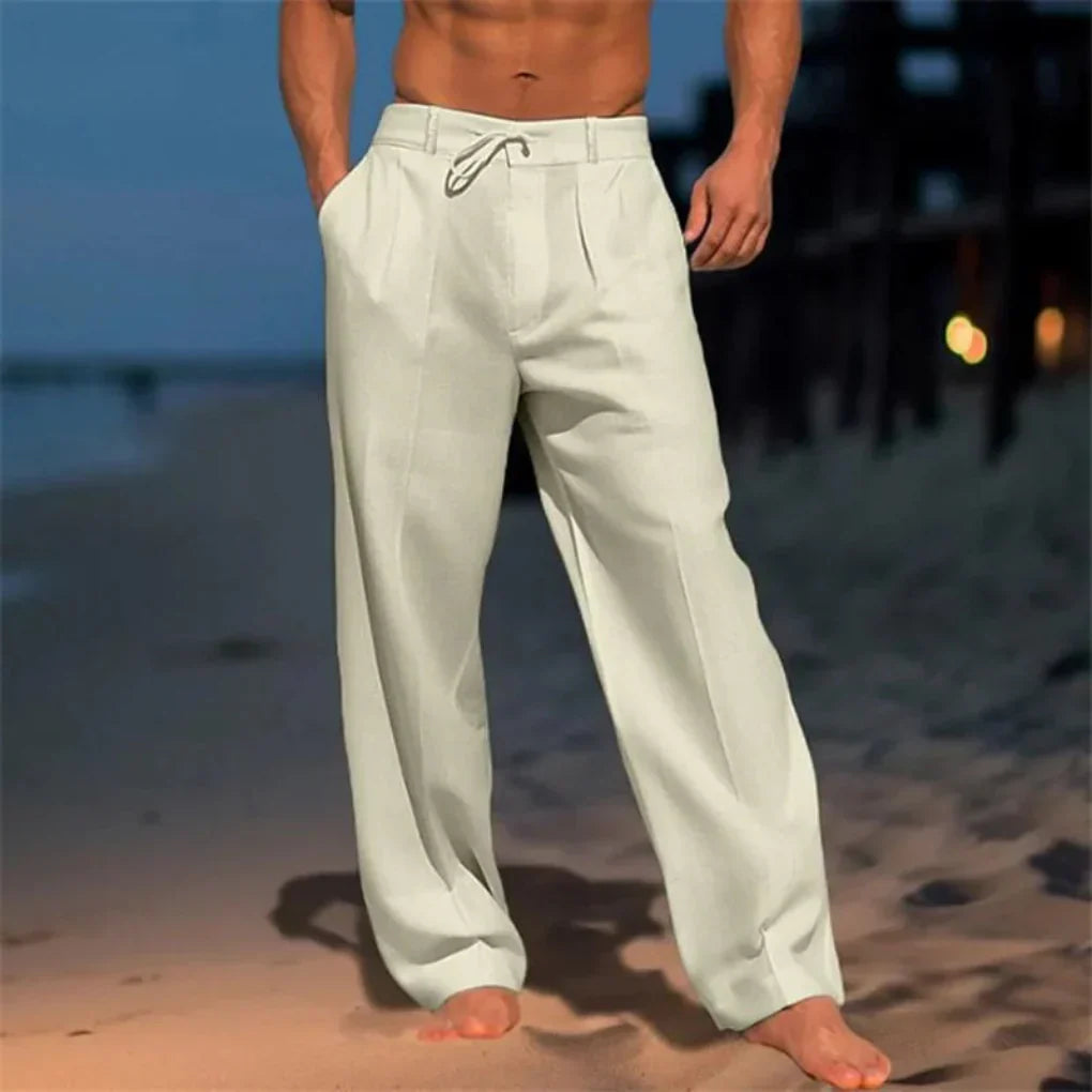 LAURENT MONACO | PANTALONS CLASSIQUES EN LIN POUR HOMMES