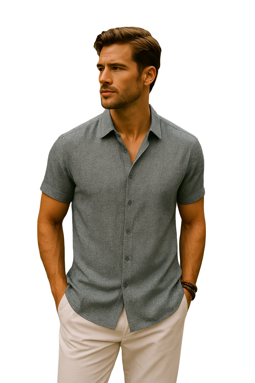 LAURENT MONACO | CHEMISE EN LIN ET COTON POUR HOMMES