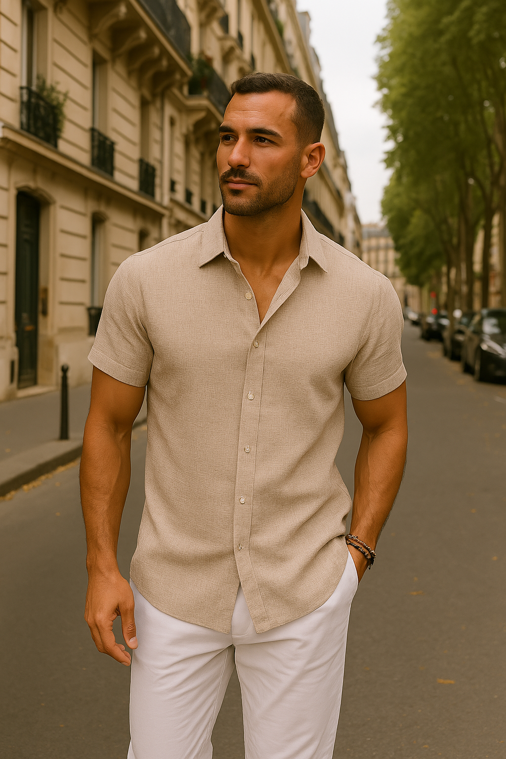 LAURENT MONACO | CHEMISE EN LIN ET COTON POUR HOMMES