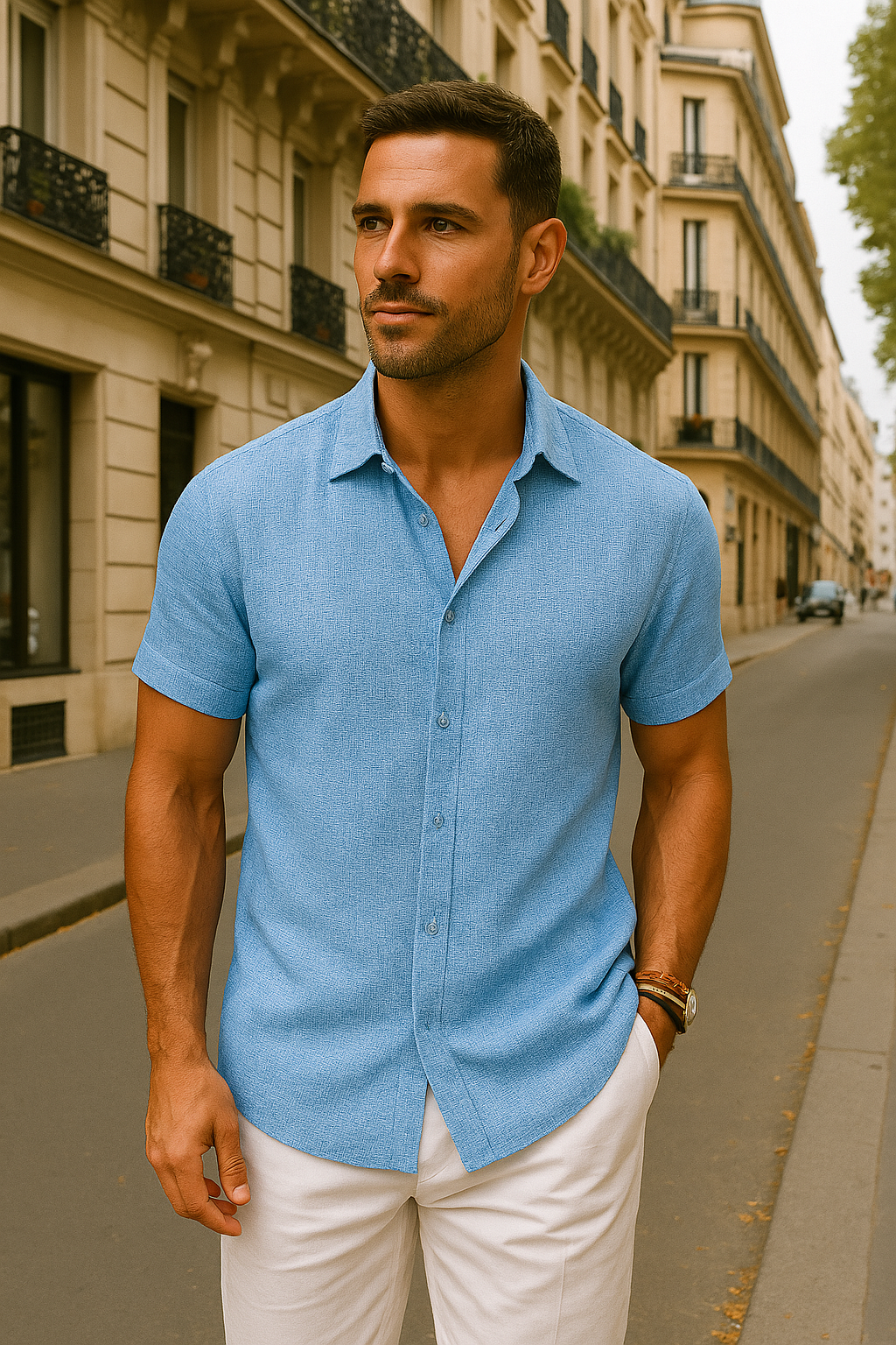 LAURENT MONACO | CHEMISE EN LIN ET COTON POUR HOMMES