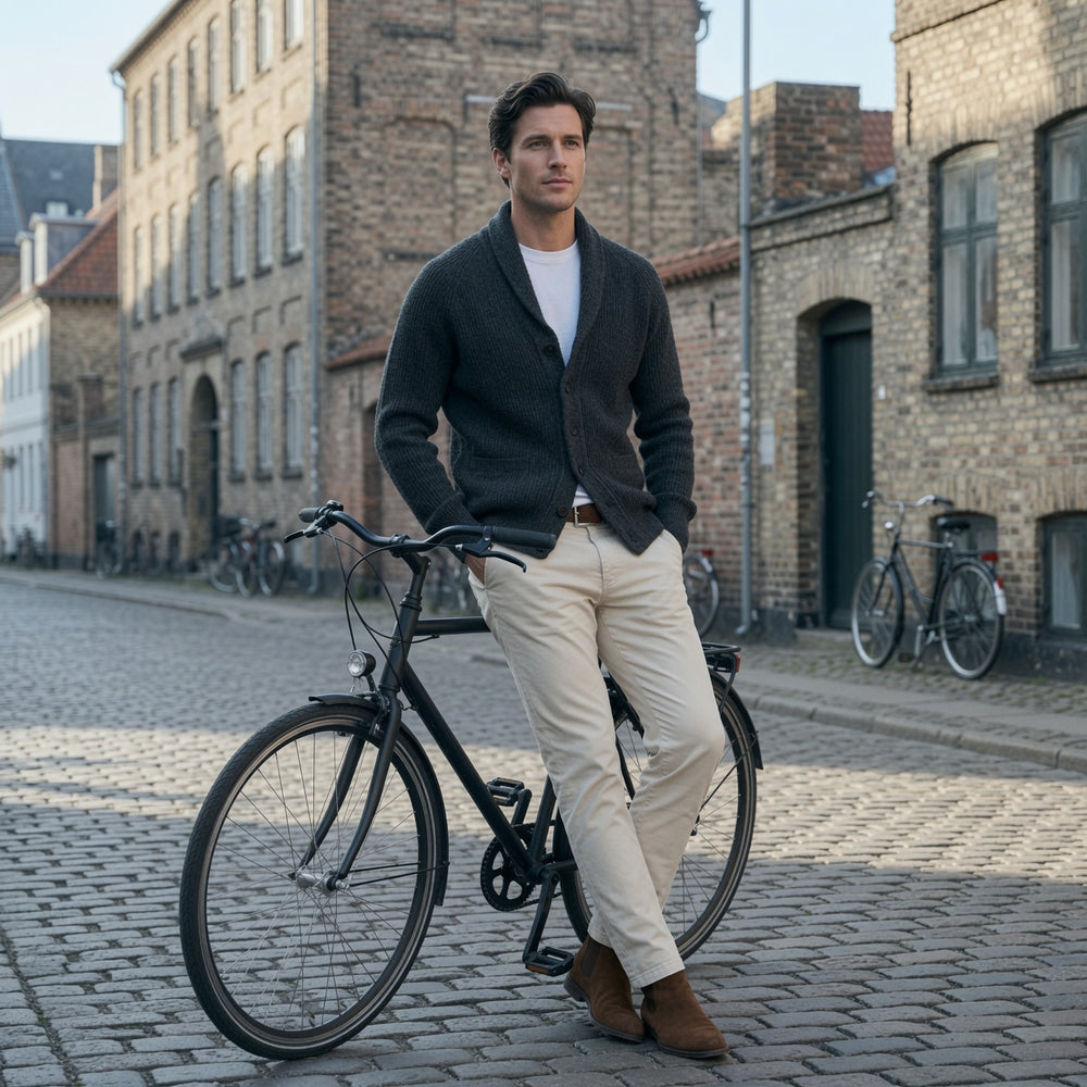 LAURENT MONACO | CARDIGAN À COL CHAL ET BOUTONS POUR HOMMES