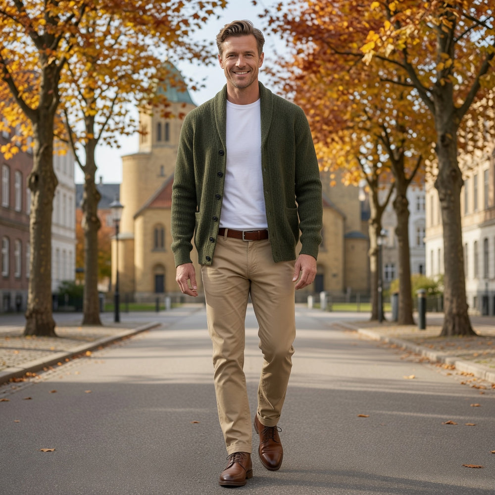 LAURENT MONACO | CARDIGAN À COL CHAL ET BOUTONS POUR HOMMES