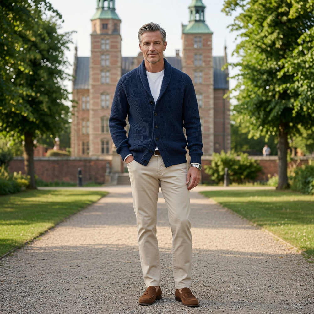 LAURENT MONACO | CARDIGAN À COL CHAL ET BOUTONS POUR HOMMES