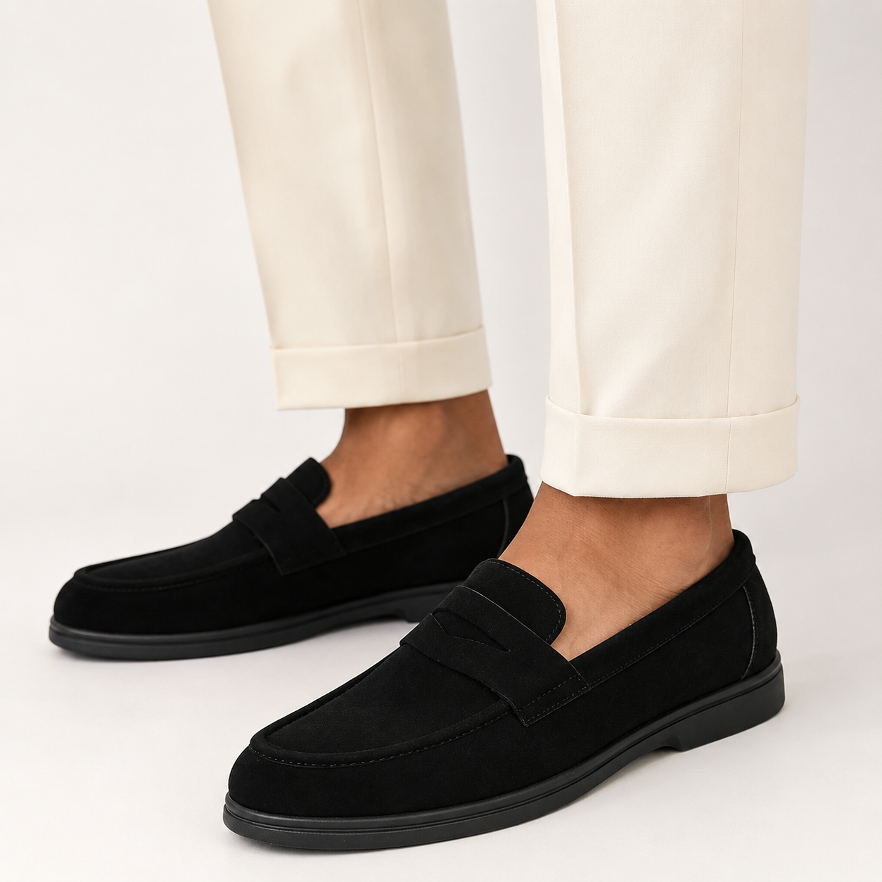 LAURENT MONACO | MOCASSINS EN DAIM PENNY POUR HOMMES