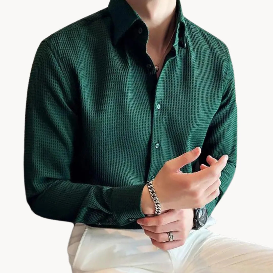 LAURENT MONACO | CHEMISE SLIM TEXTURÉE POUR HOMMES