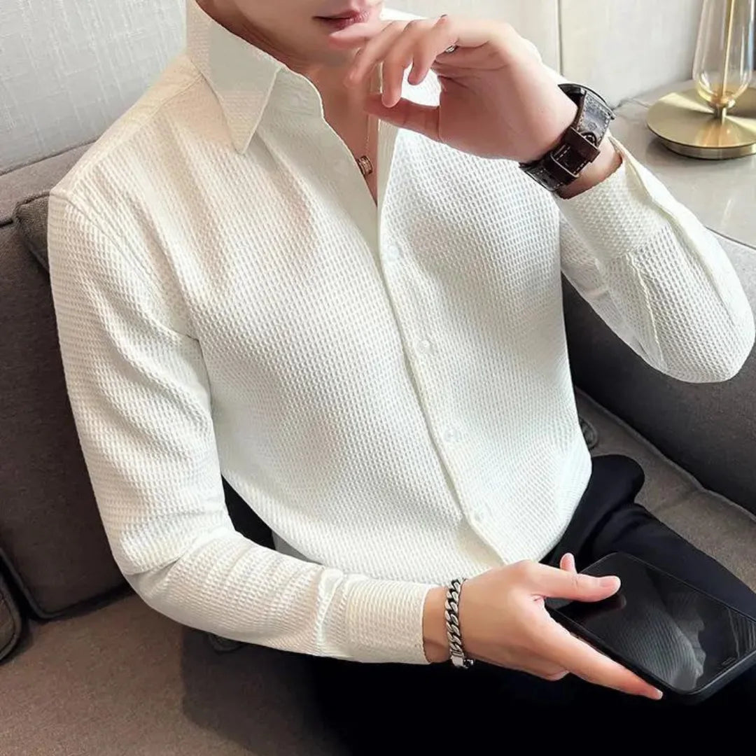 LAURENT MONACO | CHEMISE SLIM TEXTURÉE POUR HOMMES