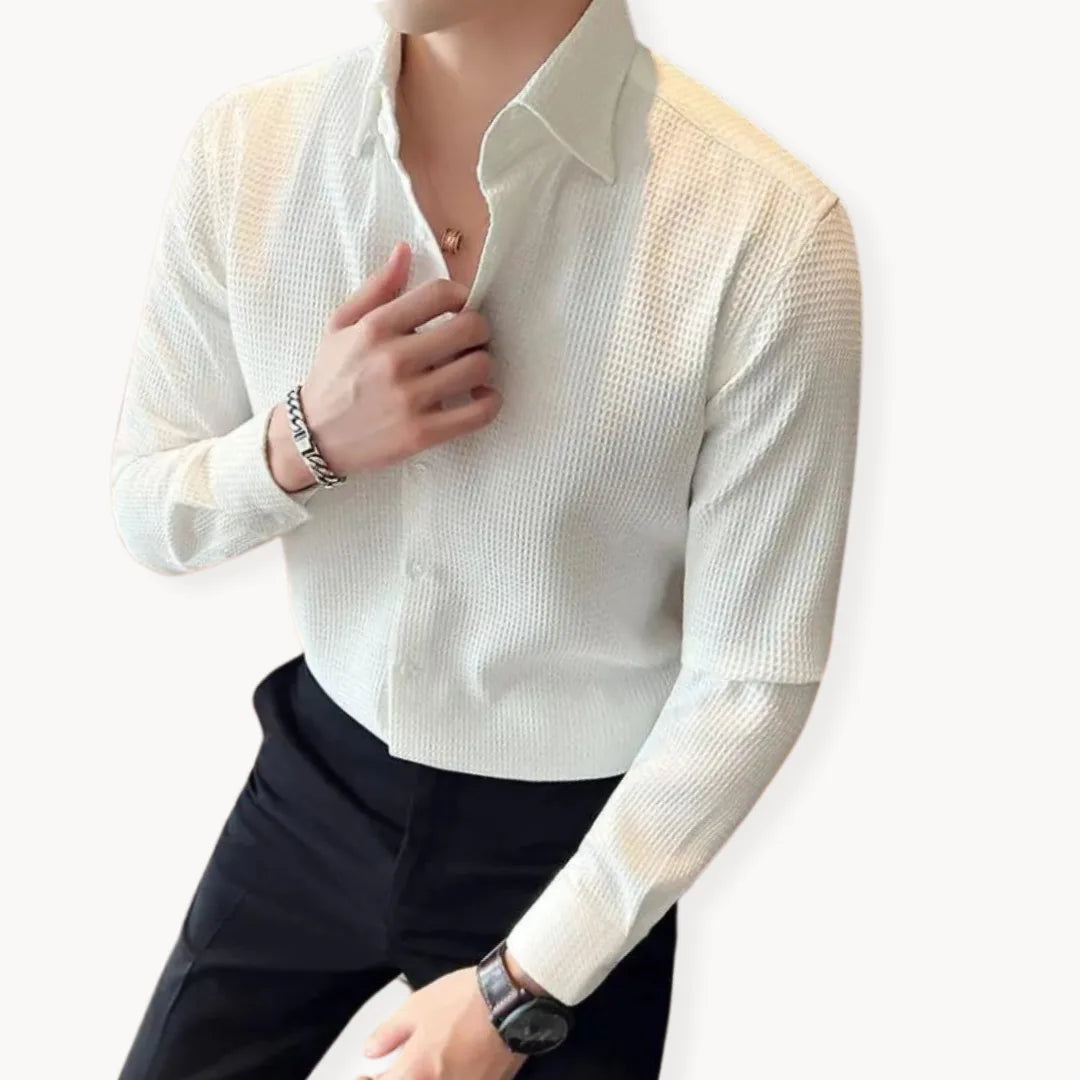 LAURENT MONACO | CHEMISE SLIM TEXTURÉE POUR HOMMES