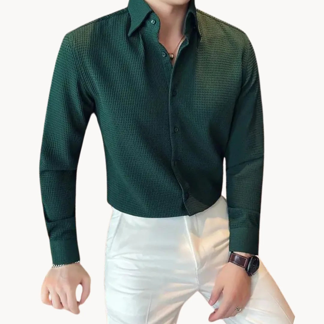 LAURENT MONACO | CHEMISE SLIM TEXTURÉE POUR HOMMES