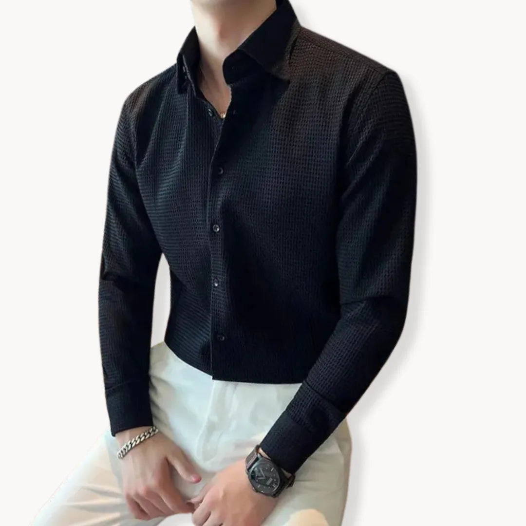 LAURENT MONACO | CHEMISE SLIM TEXTURÉE POUR HOMMES