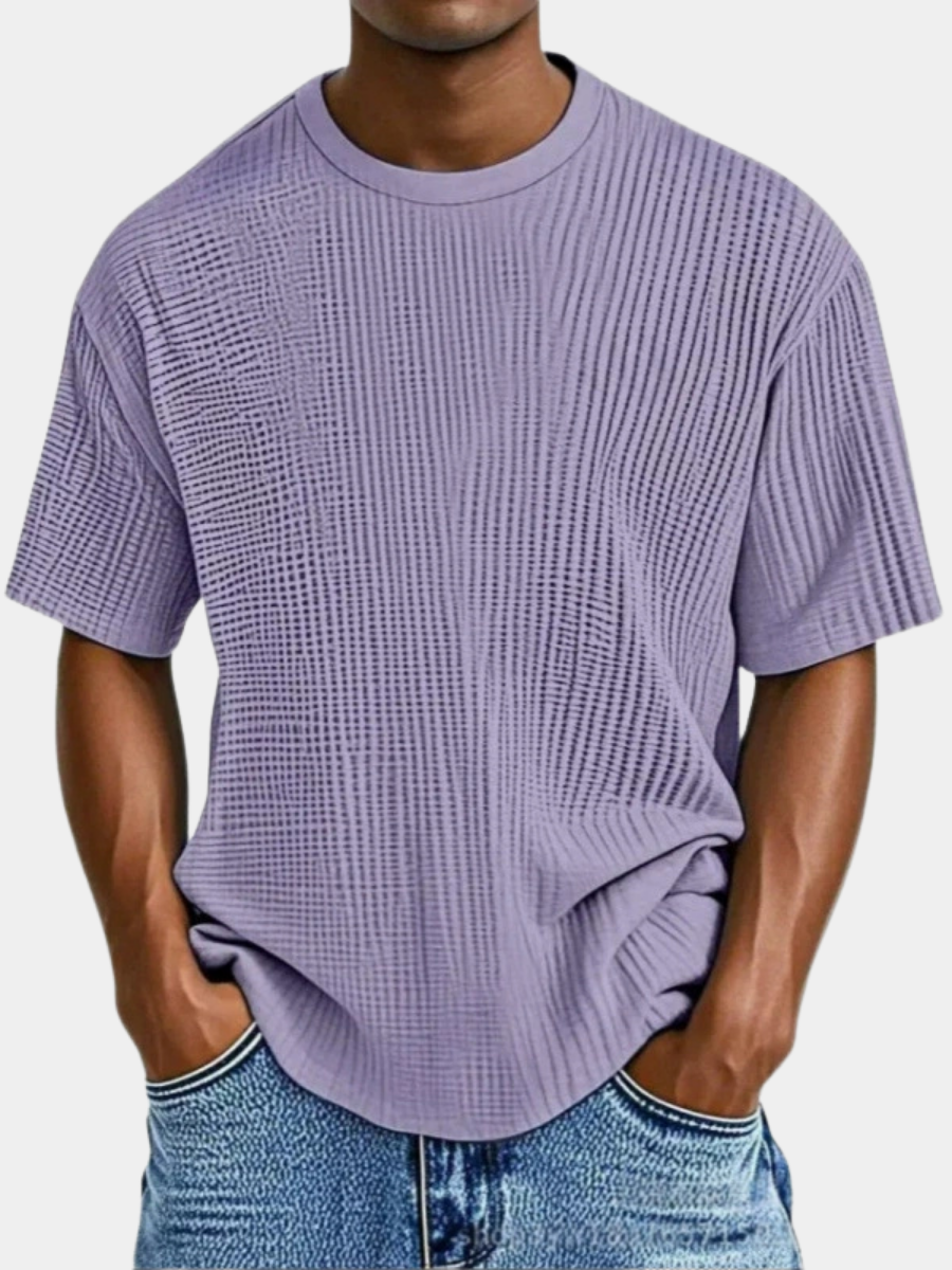 LAURENT MONACO | T-SHIRT EN MAILLE GAUFRE POUR HOMMES
