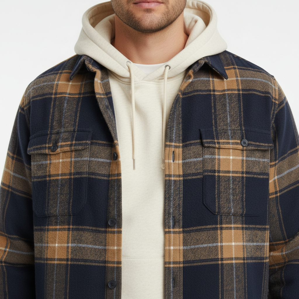 LAURENT MONACO | CHEMISE COSY EN FLANELLE À CARREAUX POUR HOMMES