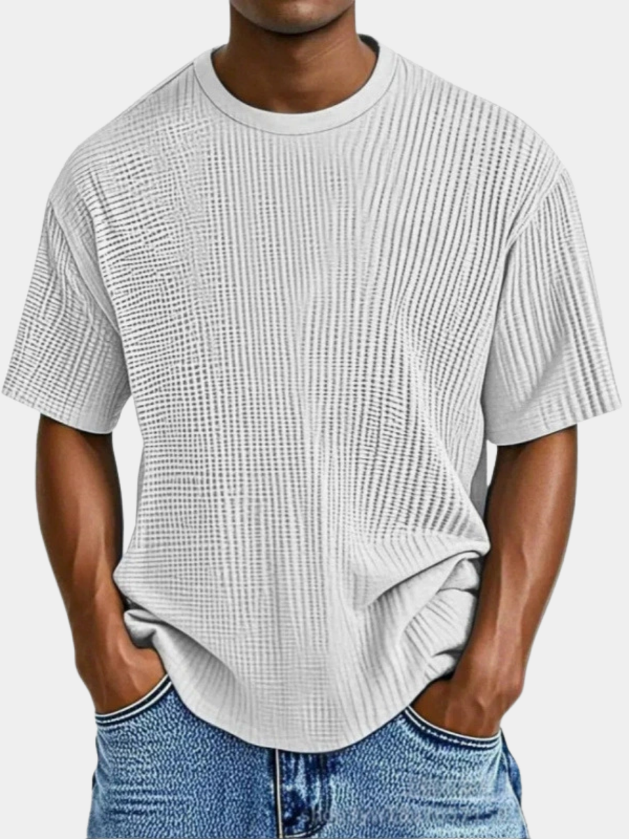 LAURENT MONACO | T-SHIRT EN MAILLE GAUFRE POUR HOMMES