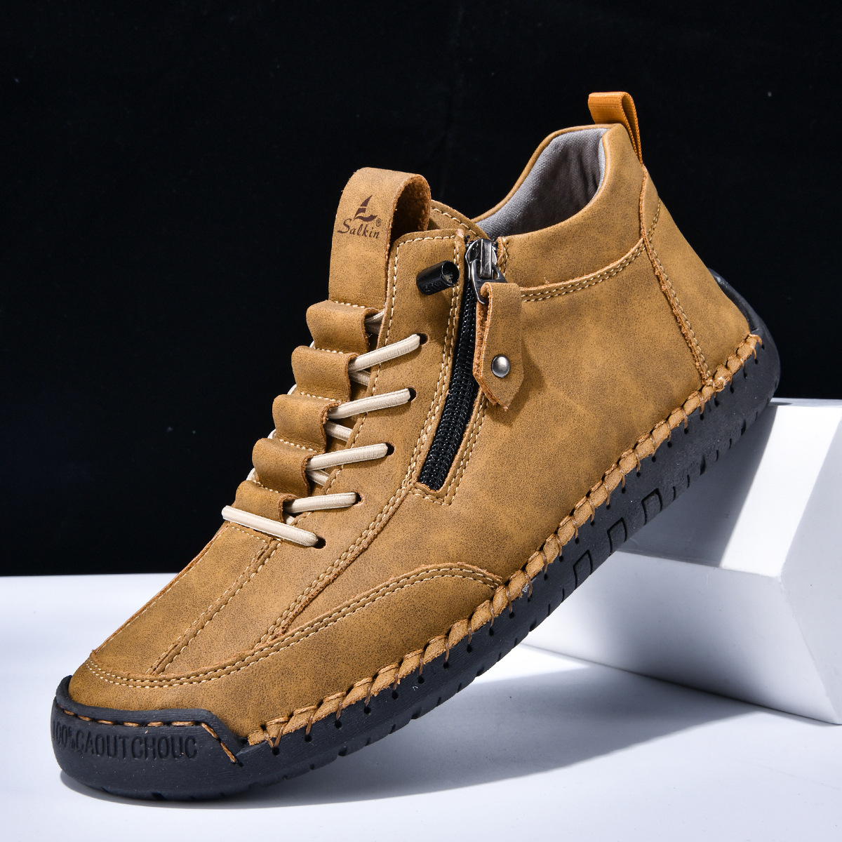 LAURENT MONACO | CHAUSSURES EN NABUK AVEC ZIP POUR HOMME