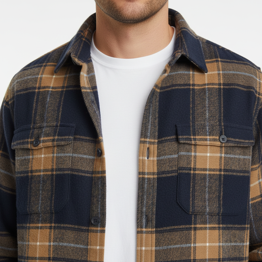 LAURENT MONACO | CHEMISE COSY EN FLANELLE À CARREAUX POUR HOMMES