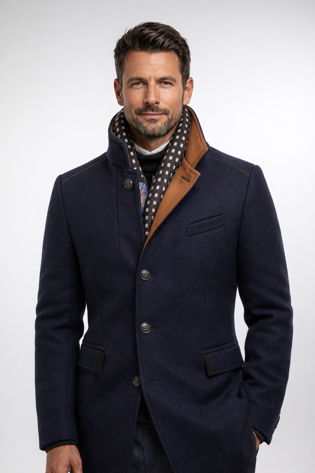 LAURENT MONACO  MANTEAU EN LAINE POUR HOMMES