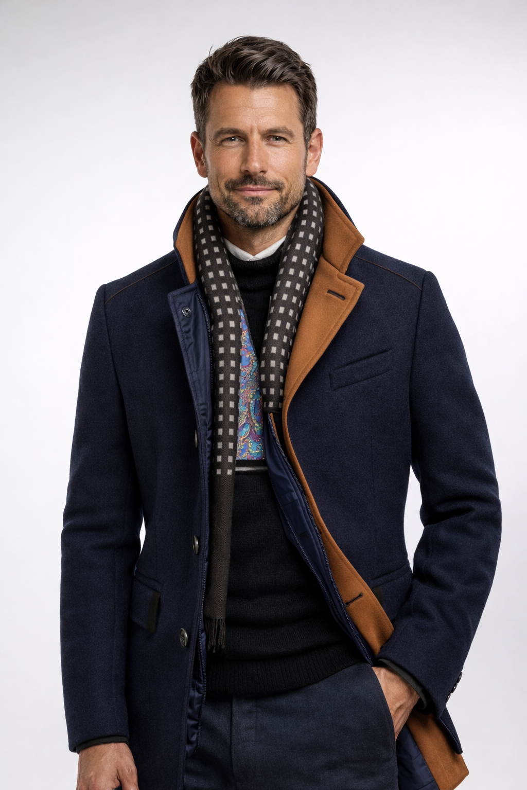 LAURENT MONACO  MANTEAU EN LAINE POUR HOMMES