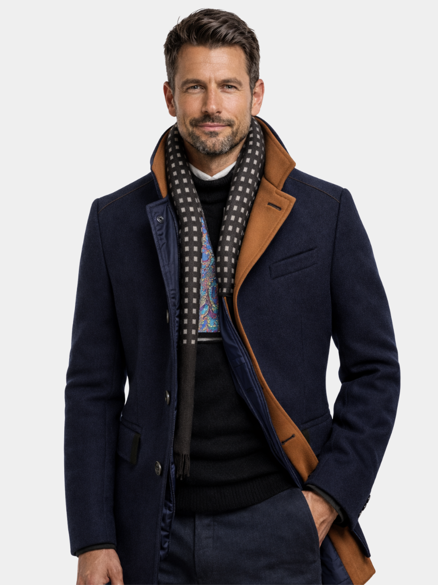 LAURENT MONACO  MANTEAU EN LAINE POUR HOMMES