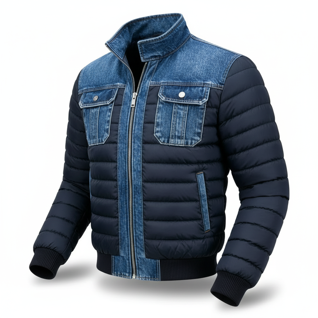 LAURENT MONACO | VESTE EN DENIM REMBOURRÉE HYBRIDE POUR HOMME