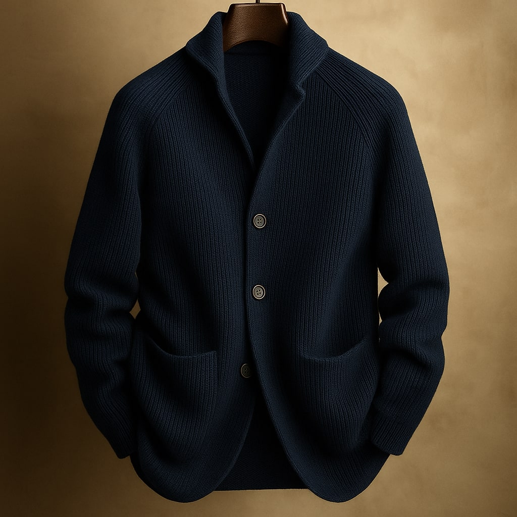 LAURENT MONACO| CARDIGAN EN LAINE CÔTELÉE POUR HOMME
