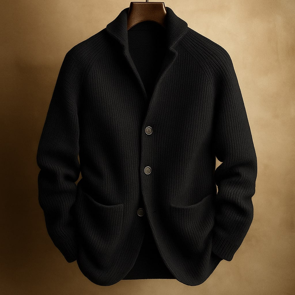 LAURENT MONACO| CARDIGAN EN LAINE CÔTELÉE POUR HOMME