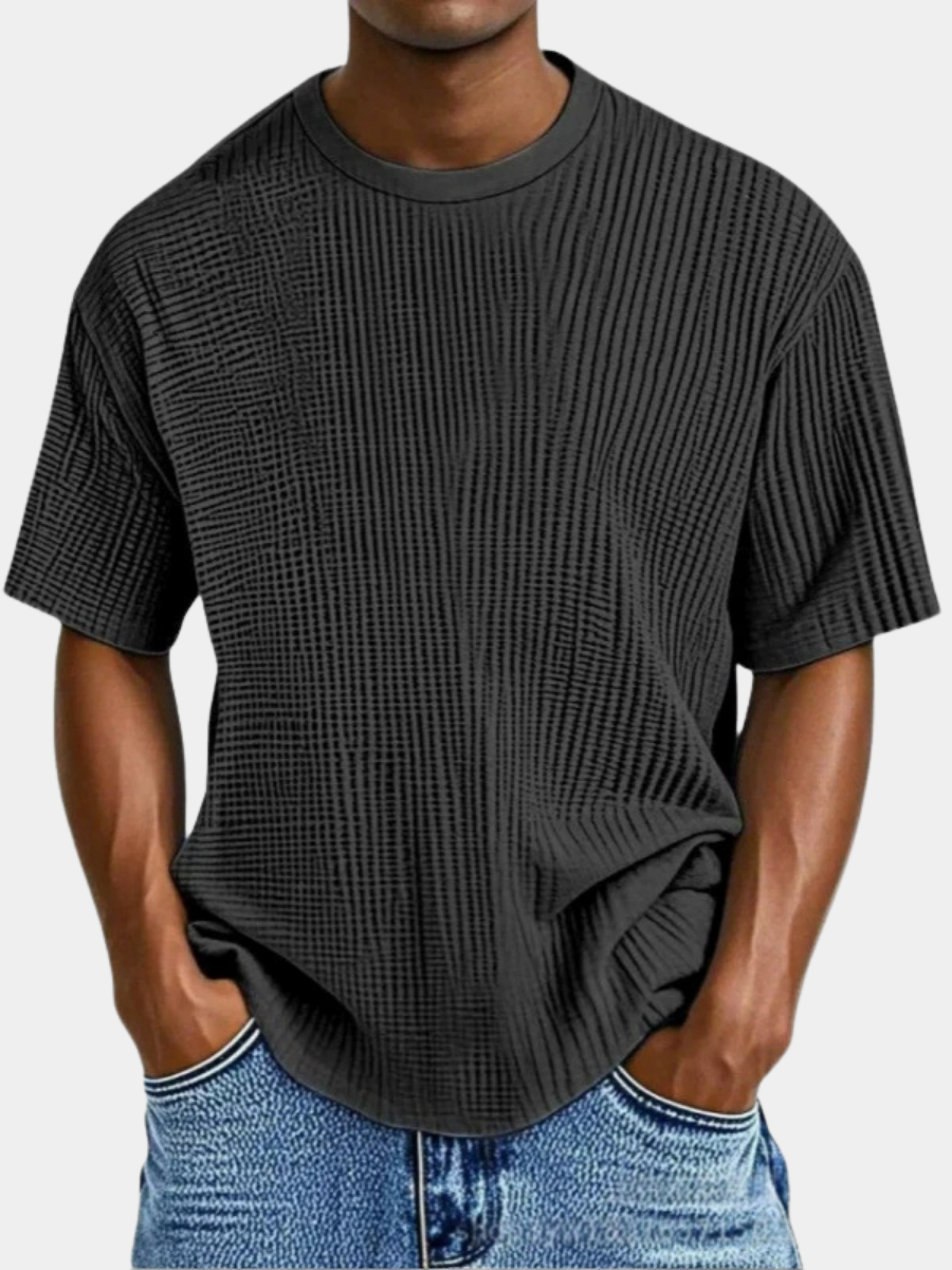 LAURENT MONACO | T-SHIRT EN MAILLE GAUFRE POUR HOMMES