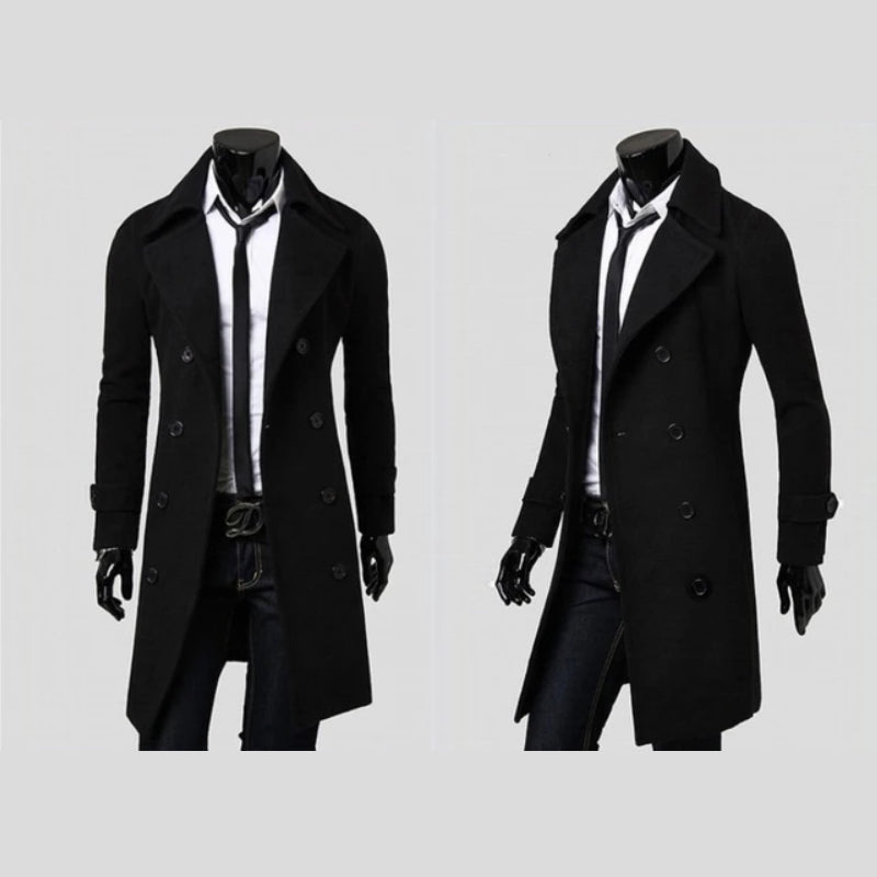 LAURENT MONACO | MANTEAU EN LAINE À DOUBLE BOUTONNAGE