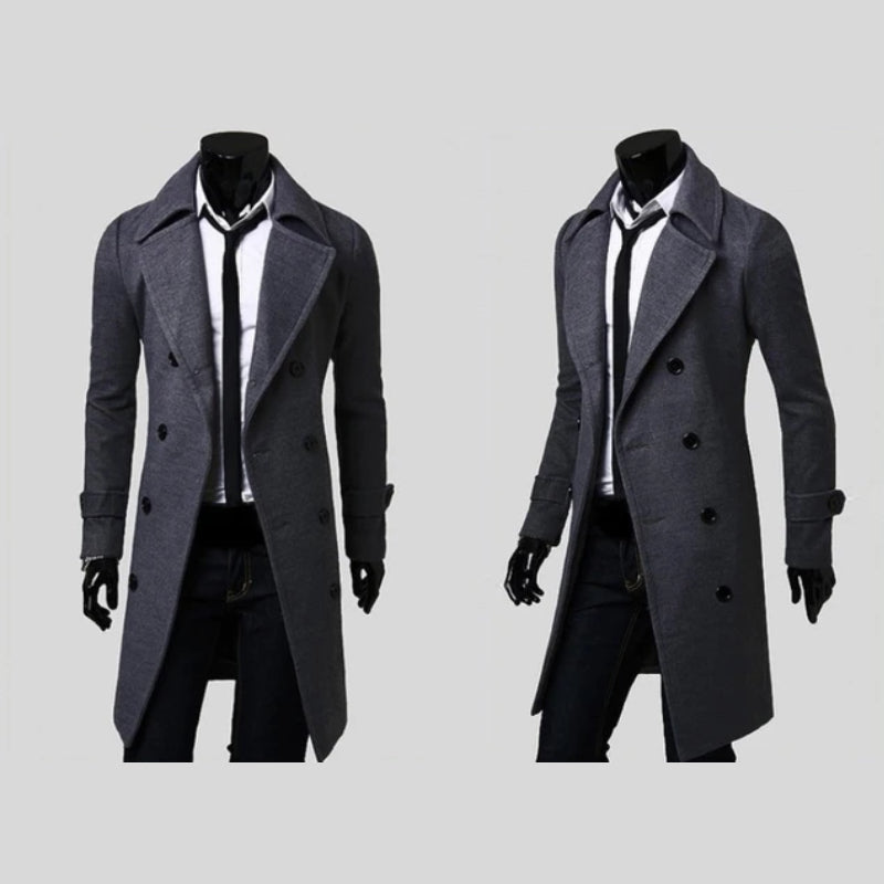 LAURENT MONACO | MANTEAU EN LAINE À DOUBLE BOUTONNAGE