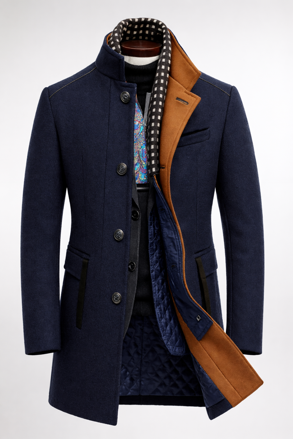 LAURENT MONACO  MANTEAU EN LAINE POUR HOMMES