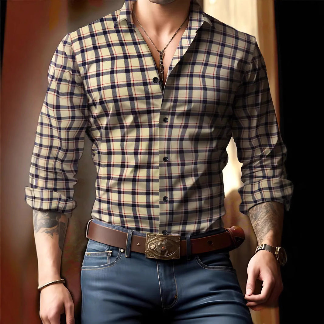 LAURENT MONACO | CHEMISE À CARREAUX CLASSIQUE POUR HOMMES