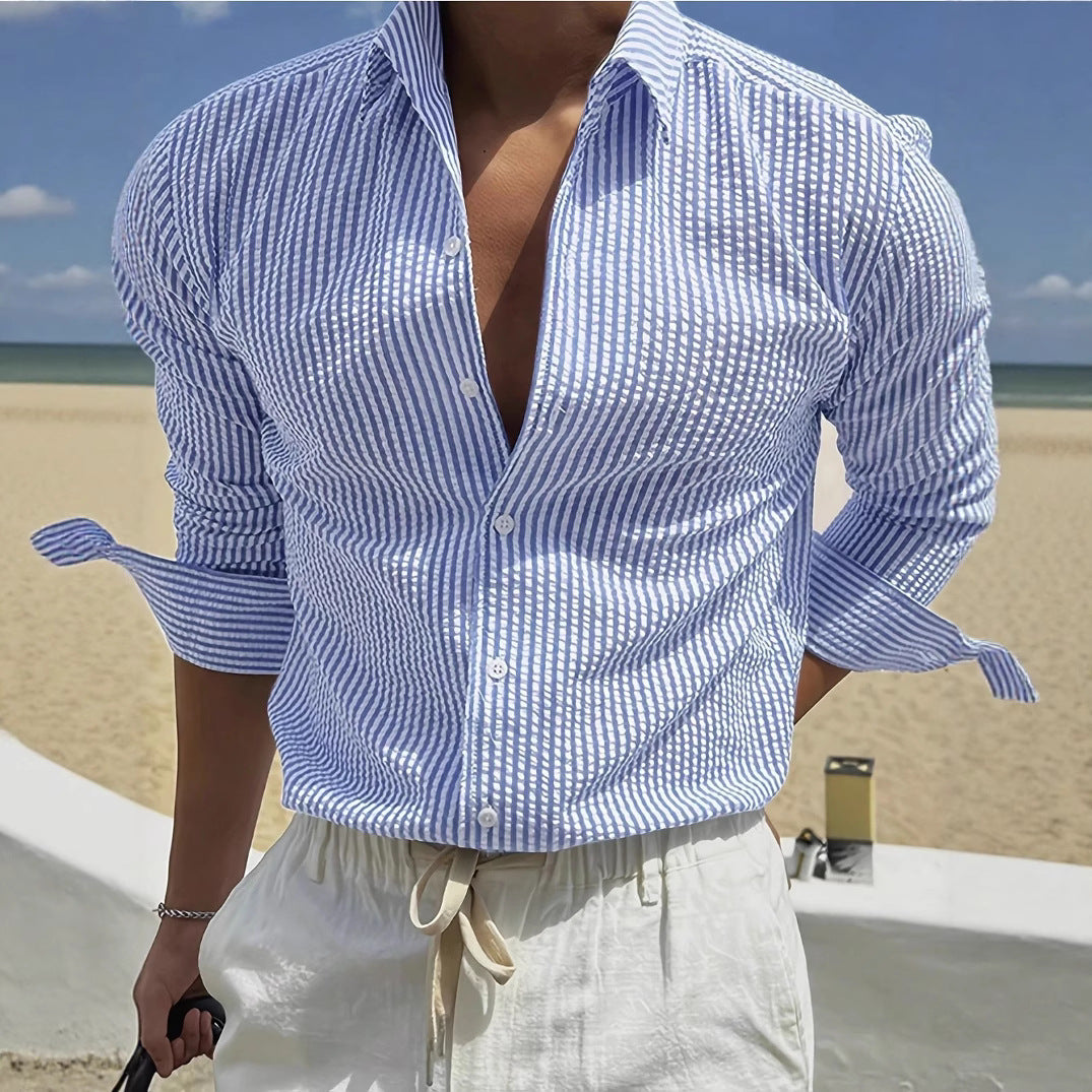 LAURENT MONACO | CHEMISE DE TRAVAIL À RAYURES POUR HOMMES
