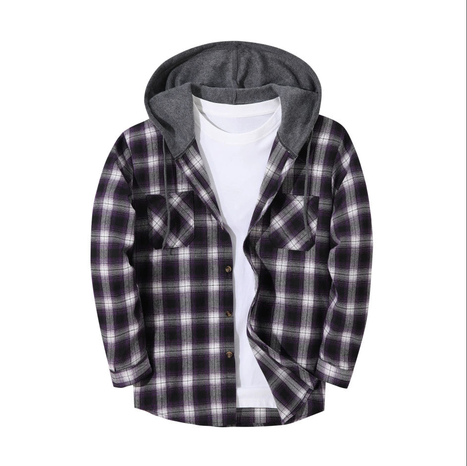 LAURENT MONACO | SWEAT À CAPUCHE À CARREAUX POUR HOMMES