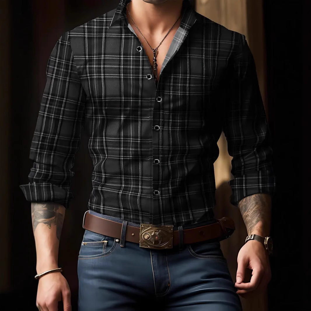 LAURENT MONACO | CHEMISE À CARREAUX CLASSIQUE POUR HOMMES
