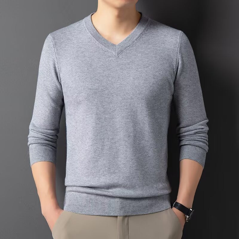 LAURENT MONACO | PULL EN MAILLE À COL EN V POUR HOMMES