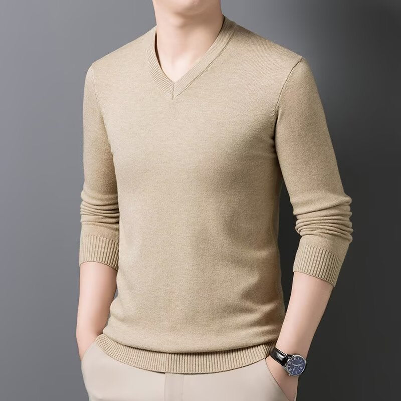 LAURENT MONACO | PULL EN MAILLE À COL EN V POUR HOMMES