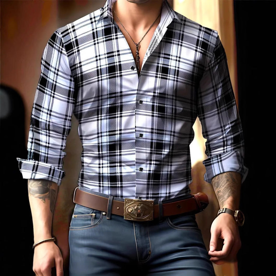 LAURENT MONACO | CHEMISE À CARREAUX CLASSIQUE POUR HOMMES