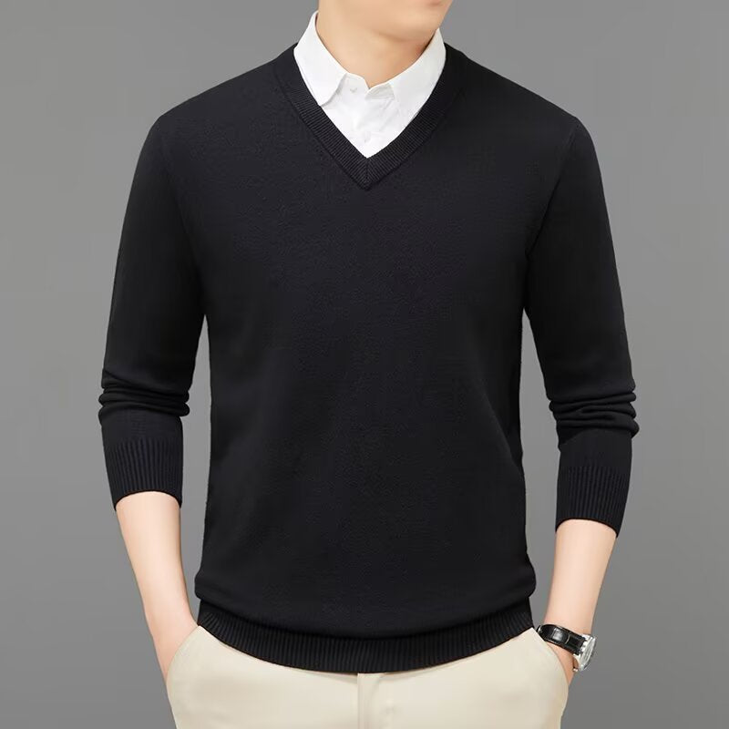 LAURENT MONACO | PULL EN MAILLE À COL EN V POUR HOMMES