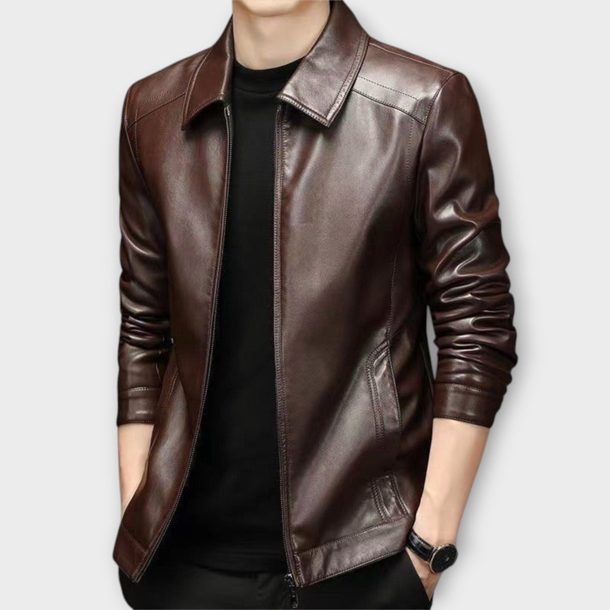 LAURENT MONACO | VESTE EN CUIR COUPE SLIM