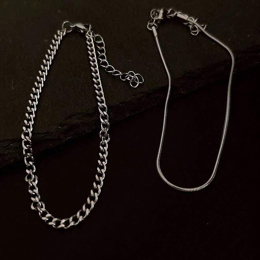 LAURENT MONACO | PAREAU DE BRACELETS À CHAÎNE FINE POUR HOMMES