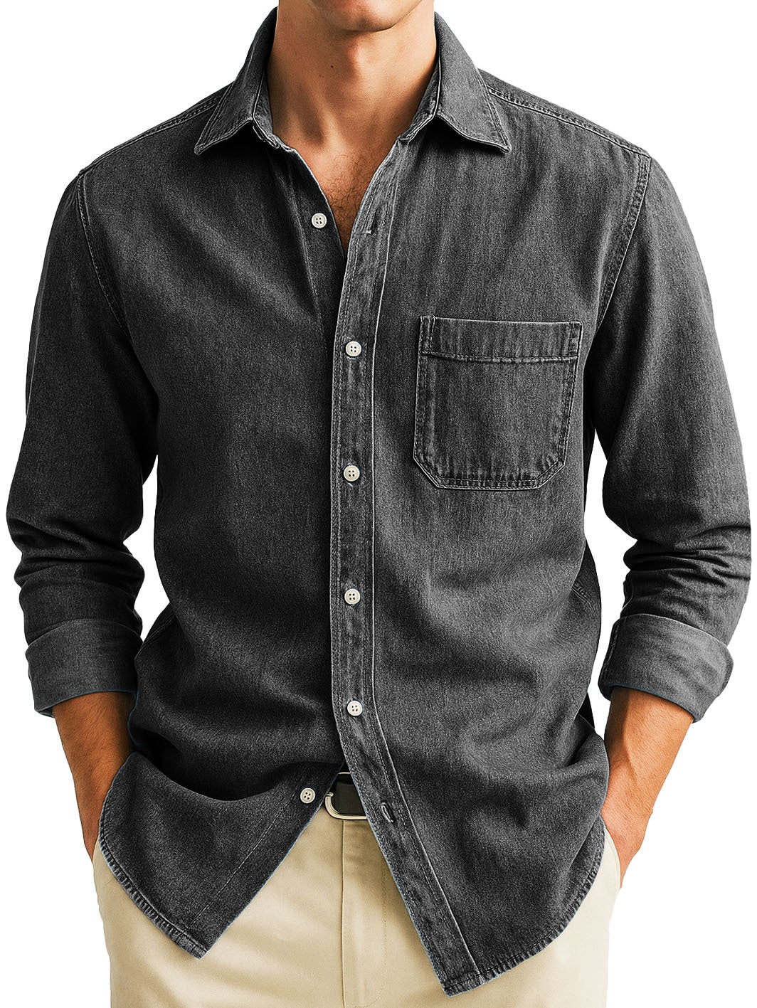 LAURENT MONACO | CHEMISE LONGUE DÉCONTRACTÉE POUR HOMMES